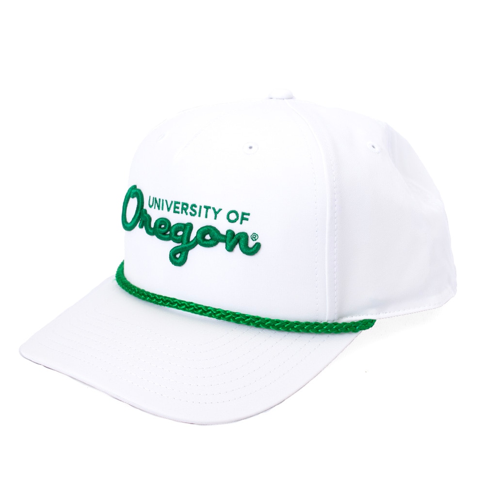 White Kelly Richardson 258 with Rope 24 University of Oregon Interlocking UO Adjustable Hat